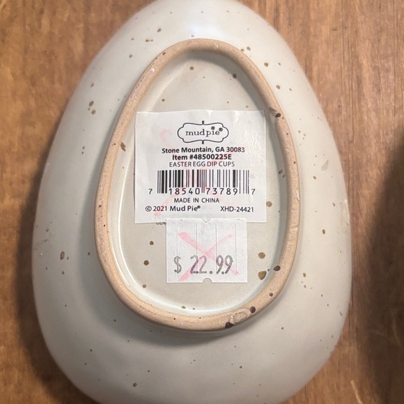 Mud Pie Speckled Egg-Shaped Ceramic Bowl - Picture 3 of 4